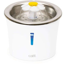 Catit Flower Kattenfontein - 3L - RVS Bovenkant - Met LED - Wit
