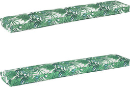 vidaXL - Ligbedkussens - voor - Bank - 2 - stuks - Bladpatroon - 200x40x8 - cm - Oxford - Stof