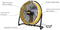 Master DF20P - Vloerventilator - 360° draaibaar - Geel Zwart
