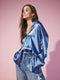 ONLY ONLJOJO BUTTON DNM SHIRT - Dames Blouse - Satijnen stof - Lange mouwen - Maat S
