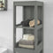 SoBuy FRG126-SG - Hoge Badkamerkast - 2 Lades - Grijs - 30x30x145cm