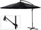 Zweefparasol 300cm voor tuin, terras of balkon - Vertikaal kantelbaar | Zwart
