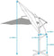 Zweefparasol-Hangparasol-zwevende parasol-zonwering-zonnescher-crèmekleur