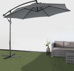 Zweefparasol Staal Donkergrijs Parasol Diameter 300 cm