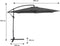 Zweefparasol Staal Donkergrijs Parasol Diameter 300 cm