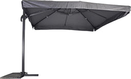 Zweefparasol Virgo Grijs 3x3m volant 360° draaibaar + KRUISPOOT