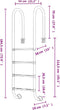 Zwembadladder 54x38x184,5 cm 304 roestvrij staal