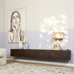 Zwevend TV-meubel Vision 240 cm - walnoot