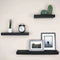 Zwevende planken, set van 3 houten wandmontageplanken voor woonkamer, slaapkamer, kinderkamer, badkamer, keuken, kantoor- Zwart