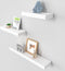 Zwevende planken, set van 3 houten wandmontageplanken voor woonkamer, slaapkamer, kinderkamer, badkamer, keuken, kantoor - Wit