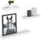 Zwevende planken, set van 3 houten wandmontageplanken voor woonkamer, slaapkamer, kinderkamer, badkamer, keuken, kantoor - Wit