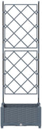 vidaXL - Tuinplanter - met - Trellis - Lichtgrijs - 40x40x125,5 - cm
