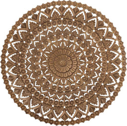 PTMD Willian Brown MDF Round Wallpanel Carved S