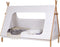WOOOD Tipi Bed incl Lattenbodem - Grenen - Wit - 163x215x106