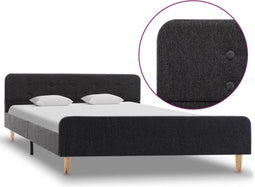 vidaXL - Bedframe - jute - donkergrijs - 160x200 - cm