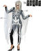BigBuy Carnival - Kostuum Volwassenen Skelet - Jumpsuit en Cape - Zwart Wit (2 stuks)