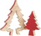 J-Line decoratie Puzzel Kerstboom - hout - rood - large