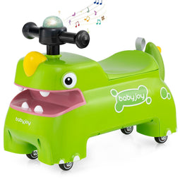 Coast Peuter Zit-Speelgoed Voertuig - Opbergruimte Licht Geluid - Dino Design Groen 52 ×