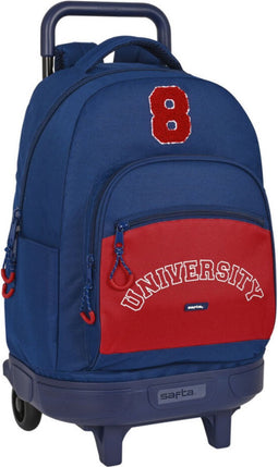 Schoolrugzak met Wielen Safta University Rood Marineblauw (33 x 45 x 22 cm)