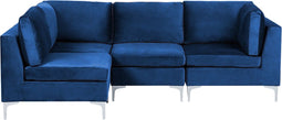 EVJA - Hoekbank 4-zits - Marineblauw - Rechterzijde - Fluweel
