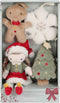 Little Dutch Rosa - Kerstboomhangers - Set van 4 pluche hangers - Rood Groen Bruin Wit (4 stuks)