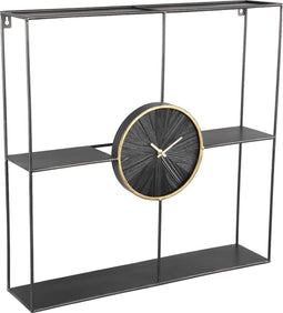 PTMD Reni Klok Met Wandrek - 63 x 14,5 x 63 cm - Metaal/hout - Zwart