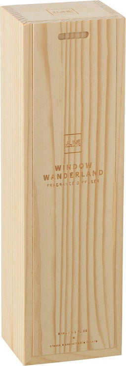 J-Line geurolie + stokjes Vierkant Window Wanderland - glas - transparant - small