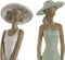 Decoratieve figuren Home ESPRIT Wit Groen Vrouw 7,5 x 7,5 x 30 cm (2 Stuks)