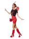 DressForFun Marina Lieveheersbeestje Kostuum - Maat S - Tuinbroek met T-shirt en Accessoires - Rood & Zwart
