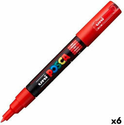 POSCA PC-1M - Markeerstiften - Inkt op waterbasis - Rood (6 stuks)