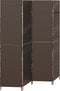 vidaXL - Kamerscherm - 4 - Panelen - Vouwbaar - Bruin - 195x180 - cm - Poly - Rattan