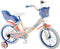 Disney Stitch Kinderfiets - Meisjes - 16 inch - Creme Koraal Blauw - Twee handremmen