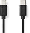Nedis CCGL60700BK10 - USB-C 2.0-kabel - 100cm - 60W - Zwart