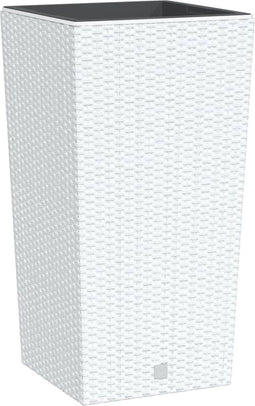 vidaXL - Plantenbak - met - uitneembare - bak - rattan-look - 21/49 - L - PP - wit