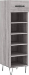 vidaXL - Schoenenkast - 30x35x105 - cm - bewerkt - hout - grijs - sonoma - eikenkleur