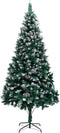 vidaXL - Kunstkerstboom - met - dennenappels - en - witte - sneeuw - 210 - cm