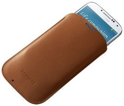 Samsung Pouch Galaxy S IV - Flip Case - Duurzaam materiaal - Bruin
