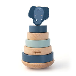 Trixie Houten Stapeltoren - Mrs. Elephant - Houten stacking toy - Educatief speelgoed - Voor Jongens & Meisjes - Olifant