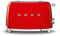 Smeg TSF01RDEU - Broodrooster - 950W 2 sleuven 6 bruining-niveaus - Rood