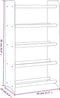 vidaXL - Schoenenrek - 65x24x117 - cm - bewerkt - hout - grijs