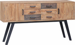 vidaXL - Bijzetkast - 110x30x75 - cm - massief - teakhout