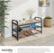 tectake® Southampton - Schoenenrek - 3 niveaus - Zwart metalen frame - Lichtbruin