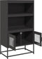 vidaXL - Hoge - kast - 68x39x123 - cm - staal - zwart