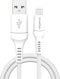 imoshion - Lightning naar USB A Kabel - 0,25 meter - Gevlochten textiel - Wit