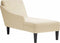 vidaXL - Chaise - longue - met - kussen - en - rechterarmleuning - stof - crèmekleurig