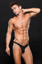 Envy - Microfiber Lowrise Zip Thong M/L Black