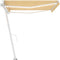 vidaXL - Luifel - handmatig - uittrekbaar - met - LED - 450x350 - cm - geel - en - wit