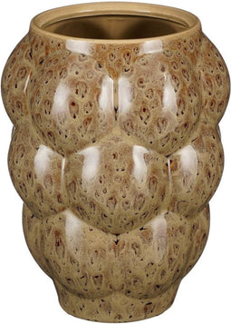 Mica Decorations Rocci Vaas - 19x19x25 cm - Steen - Bruin