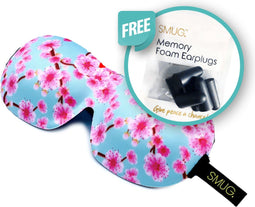 SMUG 3D Slaapmasker - 100% Verduisterend - Ergonomisch Oogmasker - Cherry Blossom Print