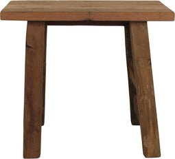 HSM Collection Decoratieve kruk - 50 cm - blank - oud teakhout